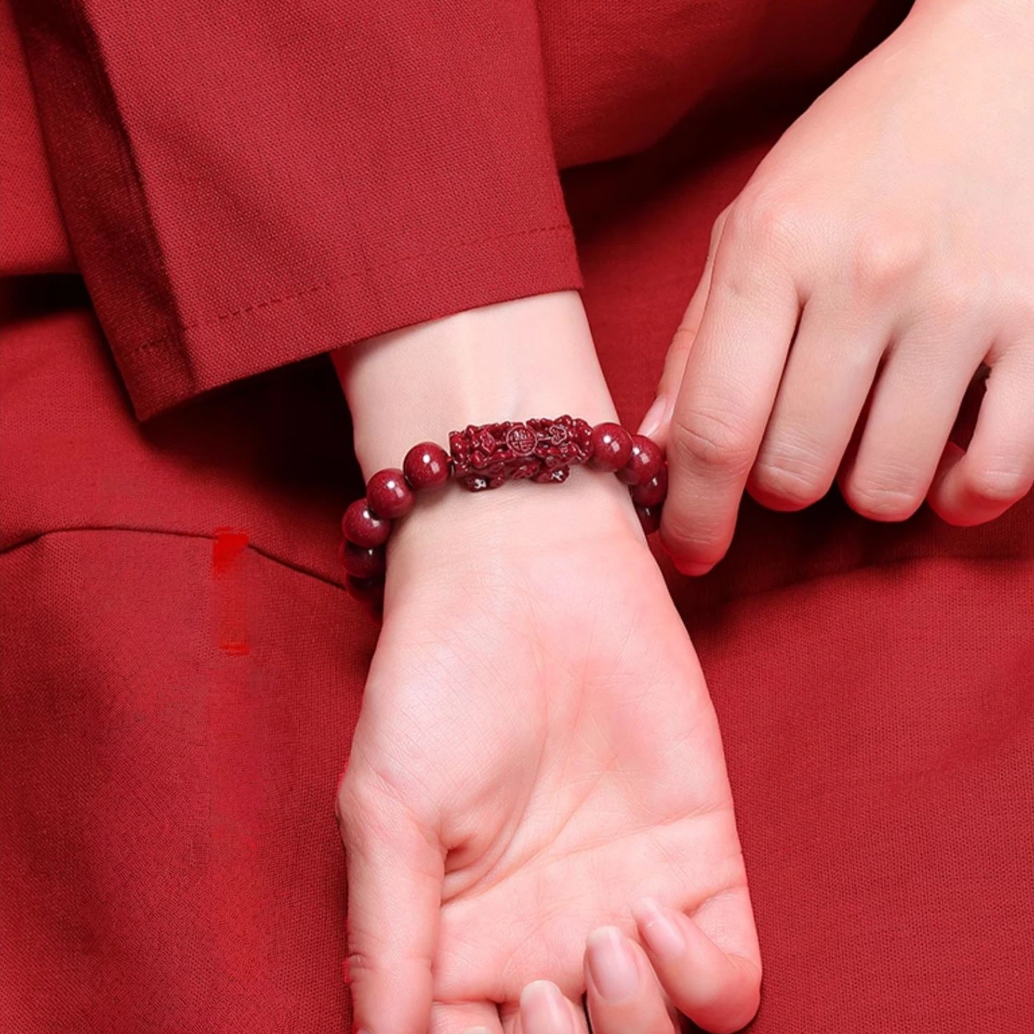 Purple Cinnabar Pixiu Bracelet, Zodiac Year Lucky Amulet Gift for Men & Women