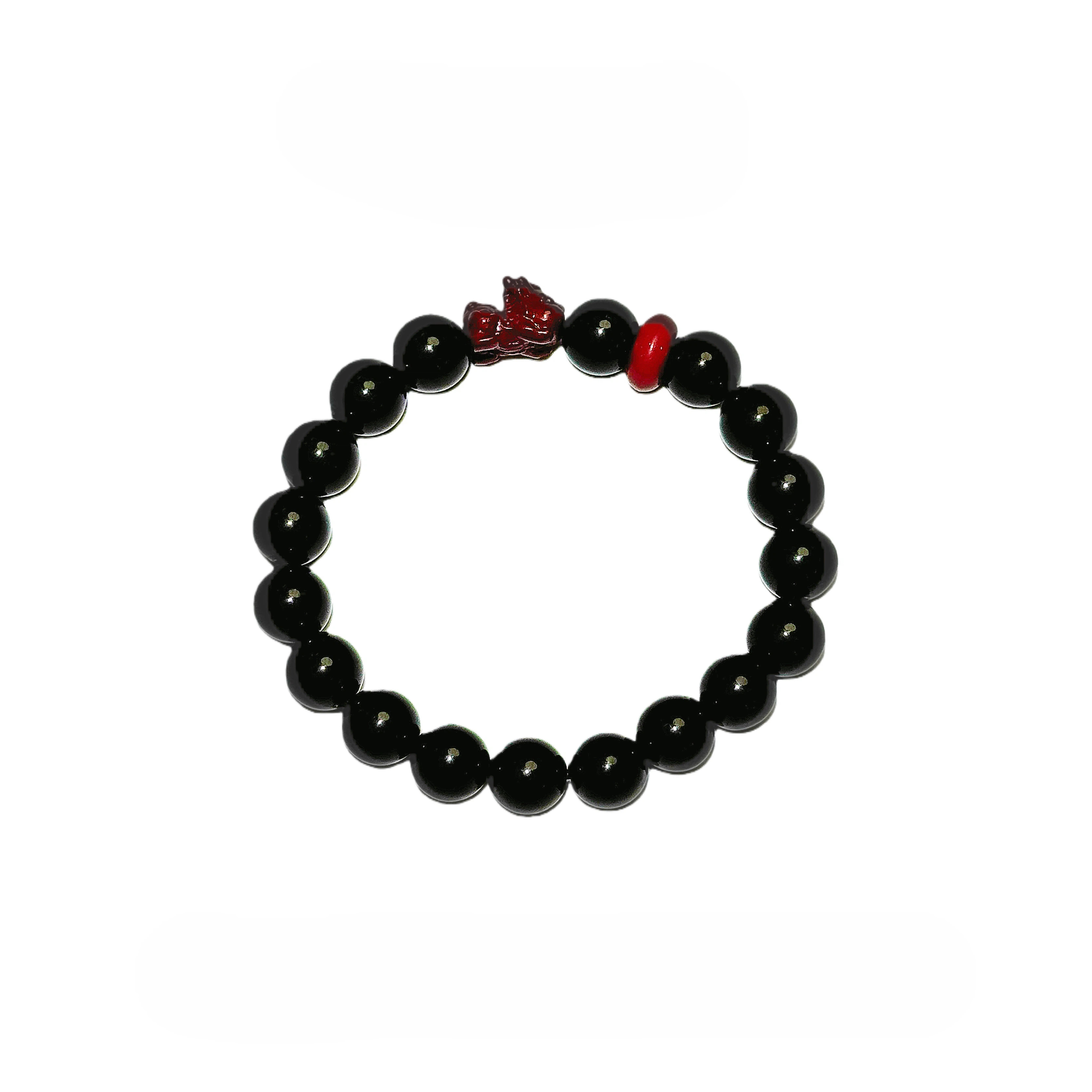 Obsidian & Cinnabar Pixiu Couple Bracelet, Premium Anniversary Gift