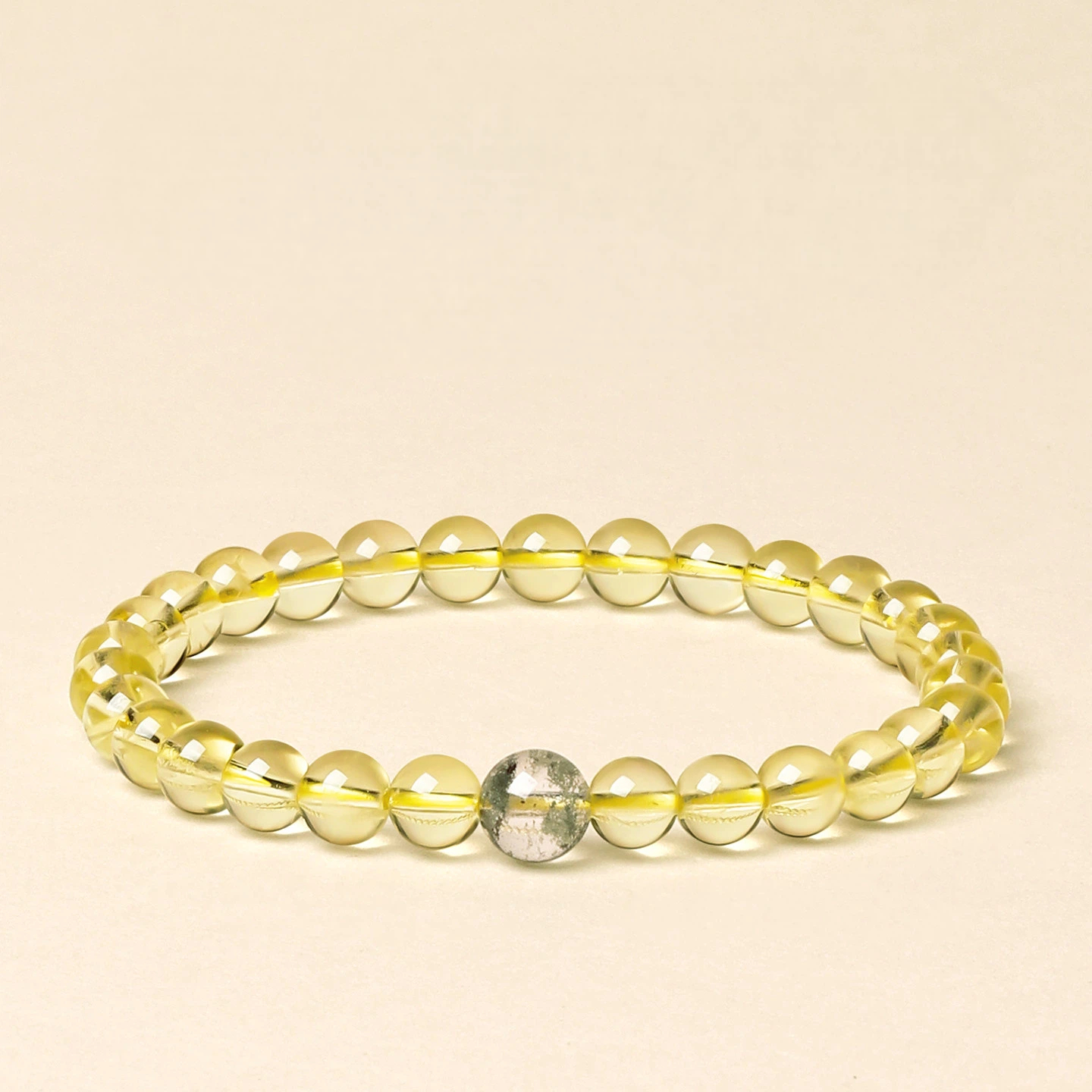 Natural Citrine Green Phantom Quartz Bracelet, Wealth Luck, Premium Unisex Birthday Gift