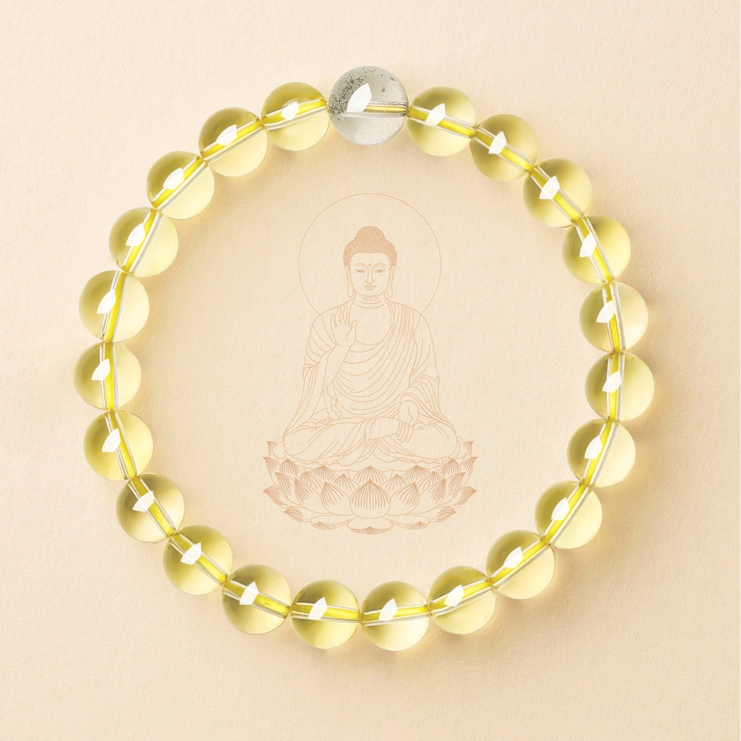 Natural Citrine Green Phantom Quartz Bracelet, Wealth Luck, Premium Unisex Birthday Gift