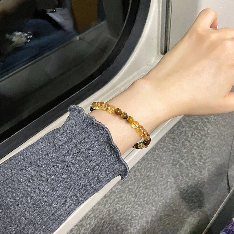 Natural Citrine & Yellow Tiger‑Eye Bracelet for Women, Wealth & Good‑luck Gift
