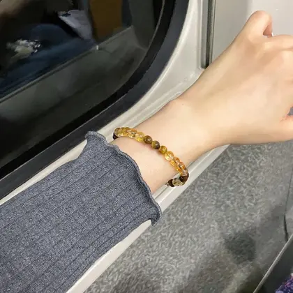 Natural Citrine & Yellow Tiger‑Eye Bracelet for Women, Wealth & Good‑luck Gift