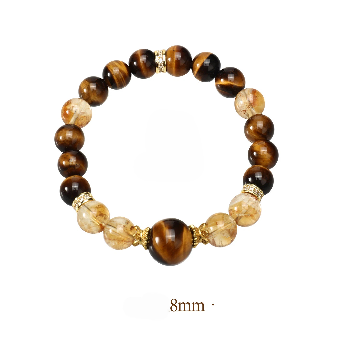 Tiger Eye & Citrine Couple Bracelets, Wealth Luck Valentine's Day Gift