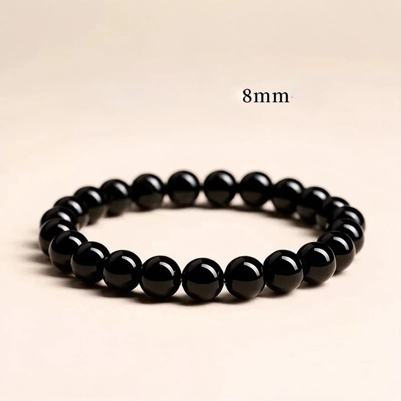 Natural Obsidian Bracelet for Men Women, Zodiac Year Wealth Luck Crystal Gift
