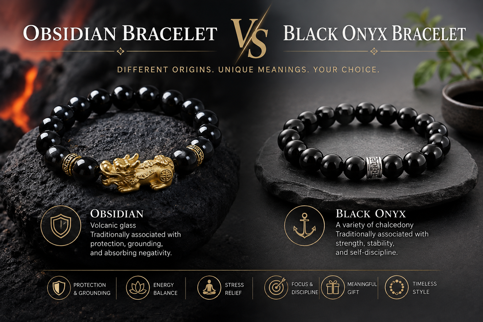 Obsidian Bracelet vs Black Onyx: What's the Difference, and Which One Should You Choose?