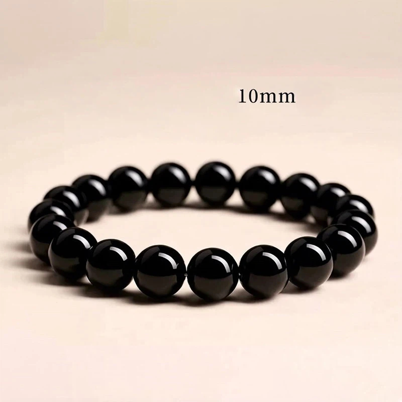 Natural Obsidian Bracelet for Men Women, Zodiac Year Wealth Luck Crystal Gift