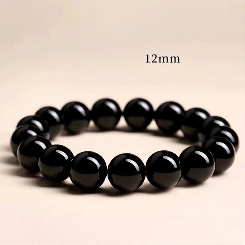 Natural Obsidian Bracelet for Men Women, Zodiac Year Wealth Luck Crystal Gift