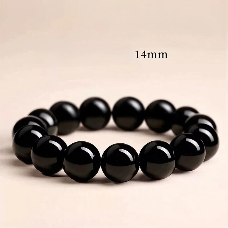 Natural Obsidian Bracelet for Men Women, Zodiac Year Wealth Luck Crystal Gift