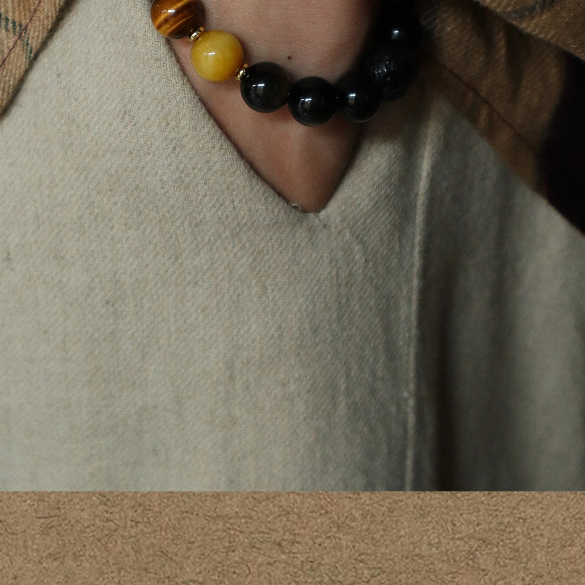 Gold & Silver Sheen Obsidian Fortune Bead Bracelet, Unisex Couple Gift