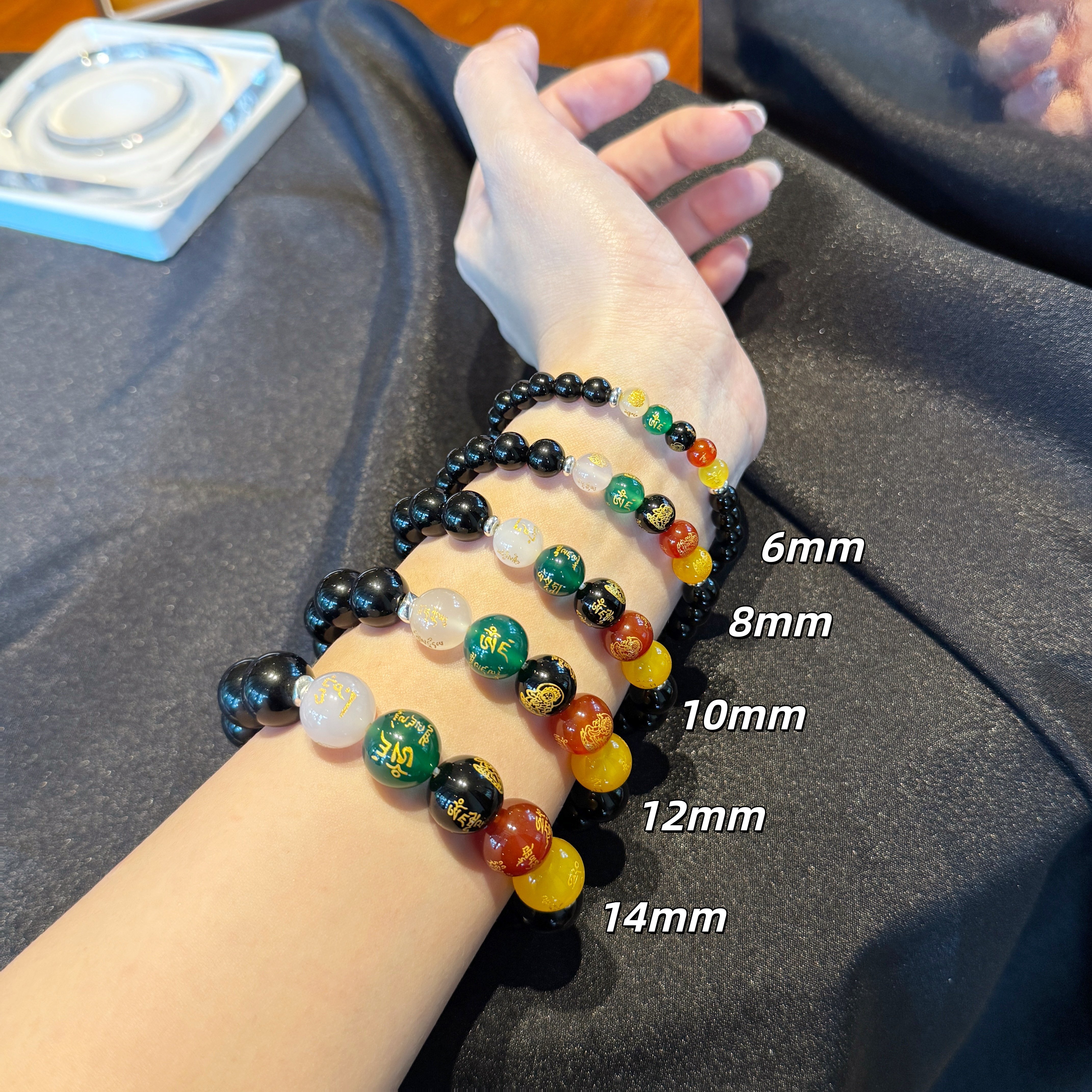 Obsidian Five Wealth Gods Fortune Bead Bracelet, Couple Wealth Gift