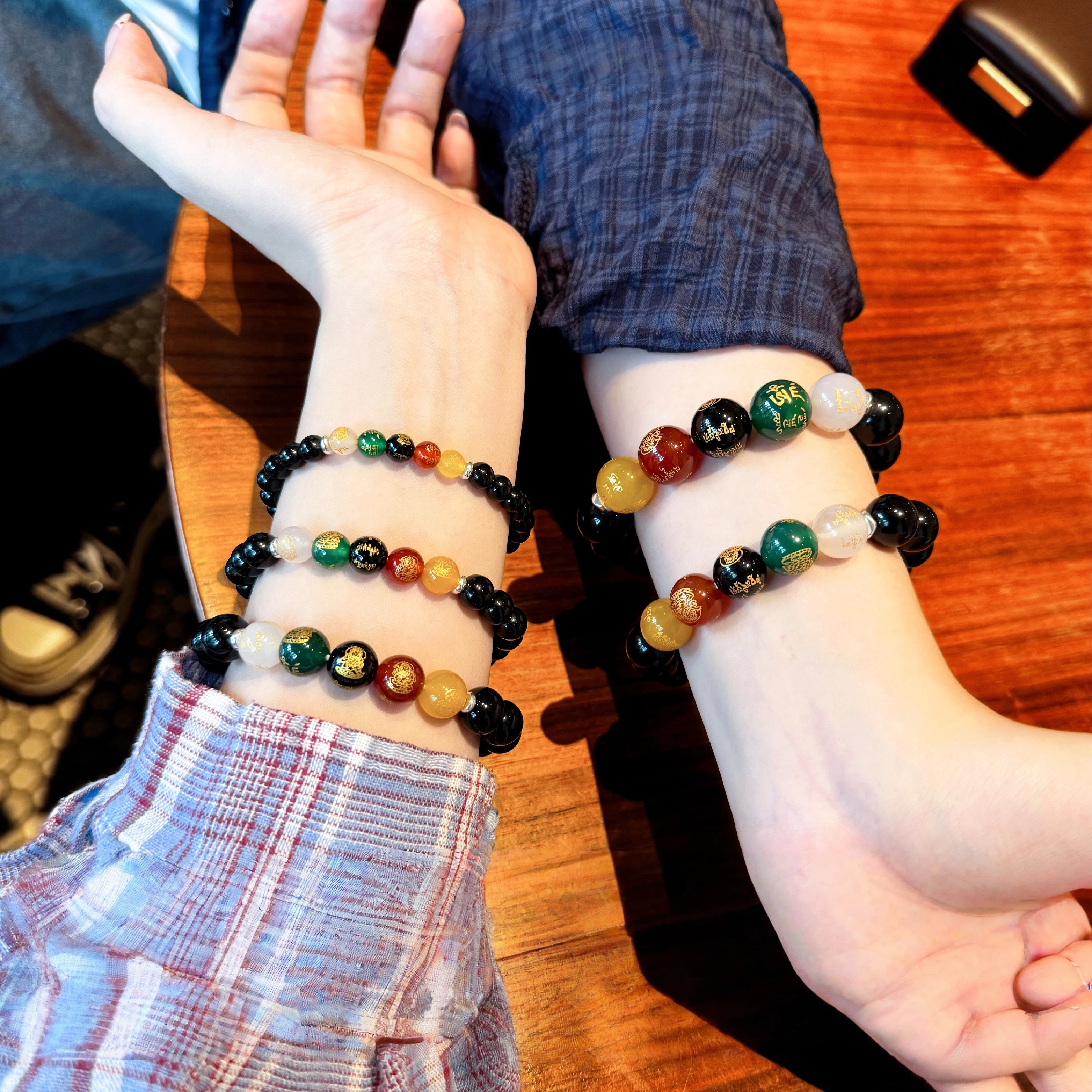 Obsidian Five Wealth Gods Fortune Bead Bracelet, Couple Wealth Gift