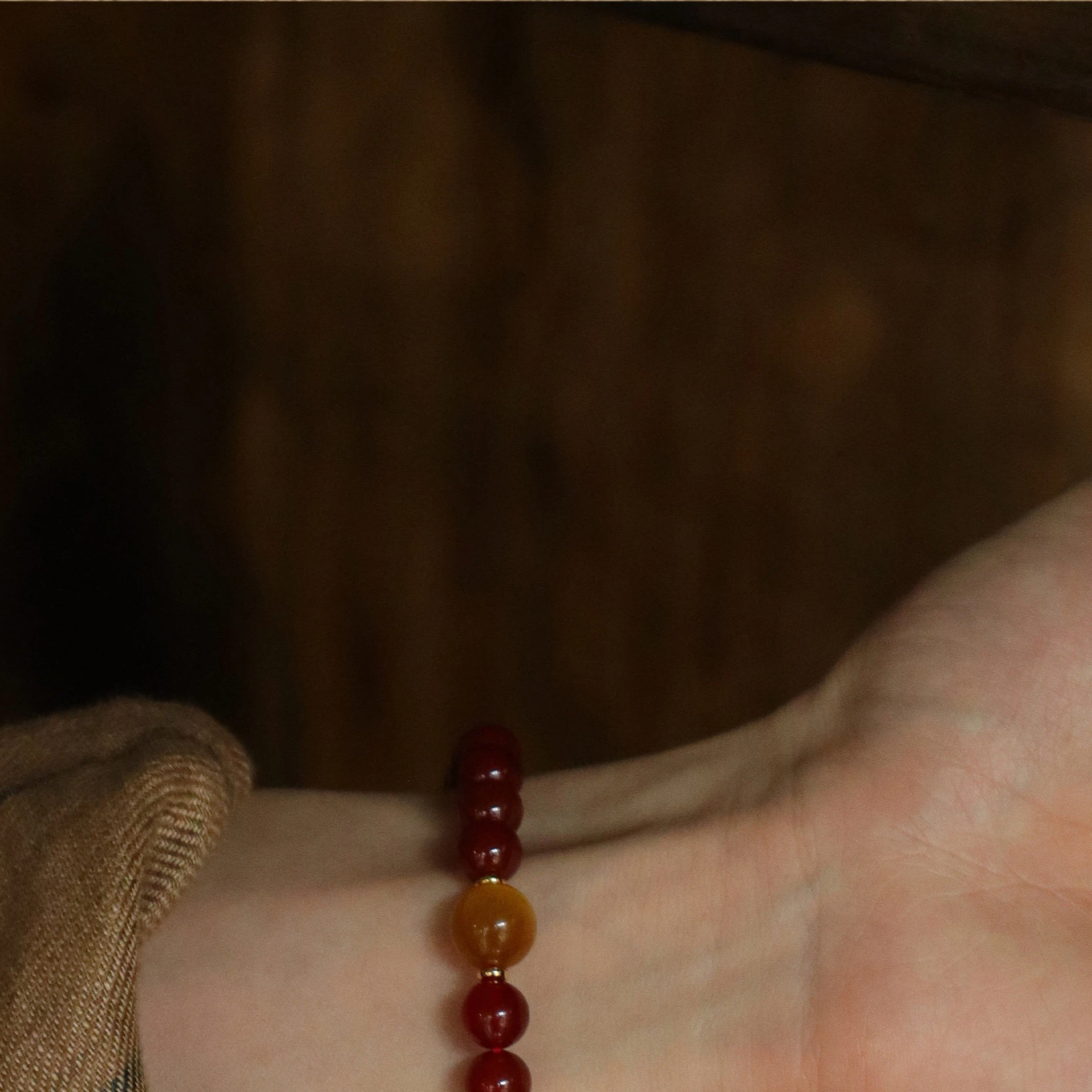 Red Agate & Golden Tiger Eye Bracelet, Fire Element Wealth Zodiac Year Gift for Women