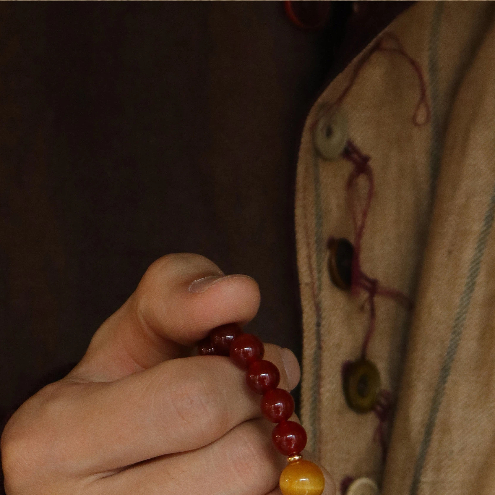 Red Agate & Golden Tiger Eye Bracelet, Fire Element Wealth Zodiac Year Gift for Women