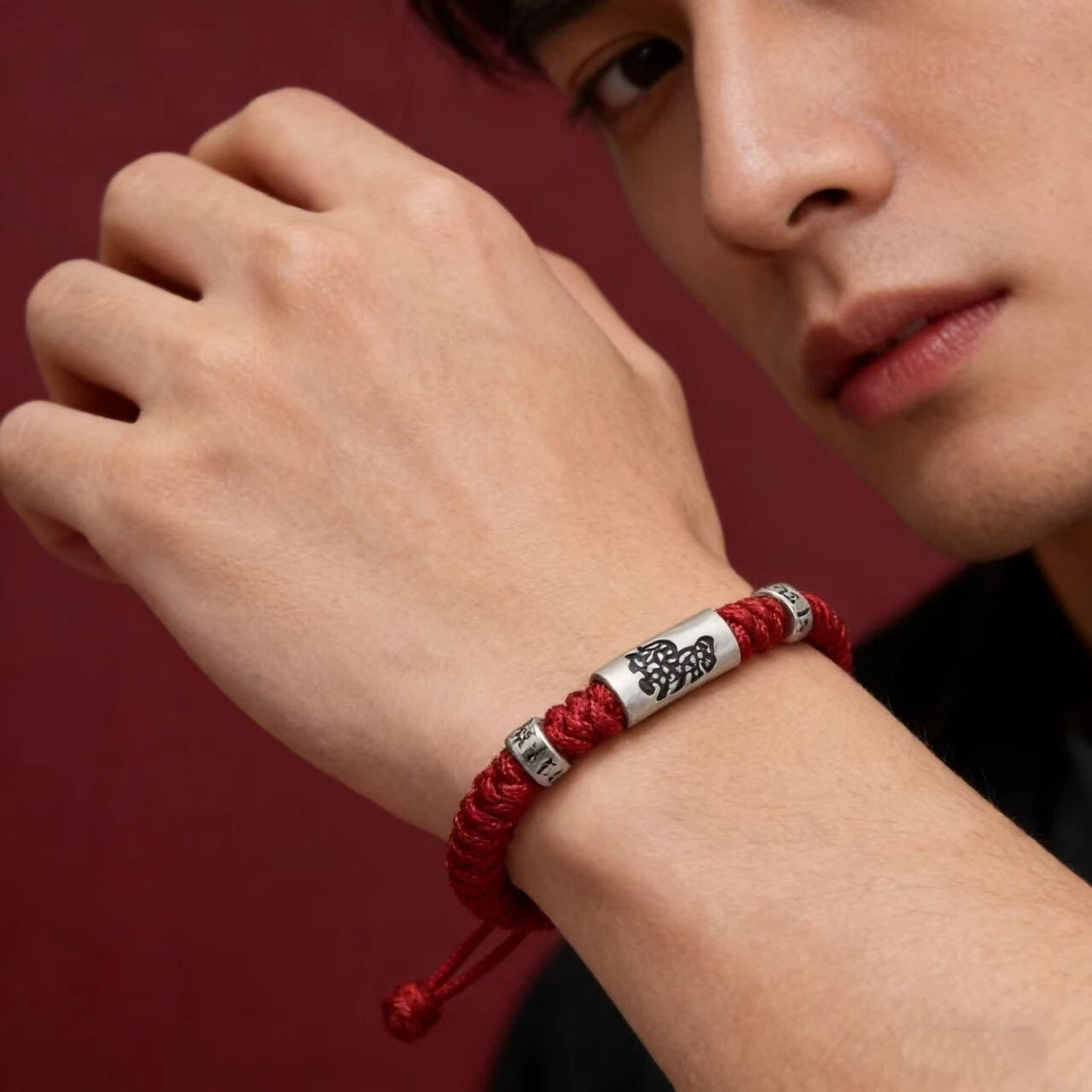 12 Zodiac Fortune Bead Red String Bracelet, Zodiac Year Unisex Gift