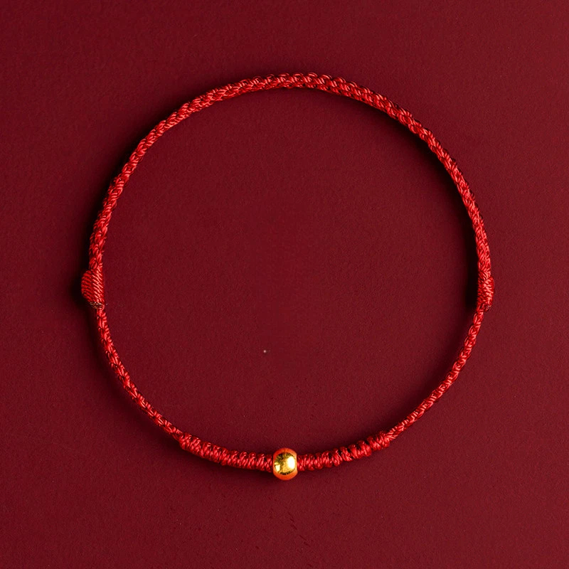 Gold Peace Woven Red String Bracelet, Zodiac Year Gift