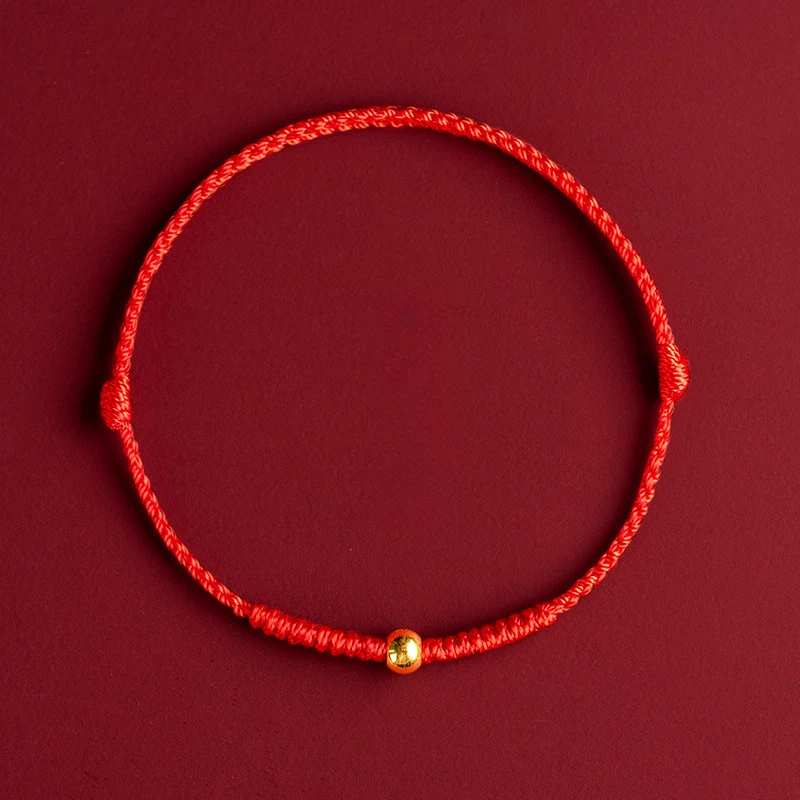 Gold Peace Woven Red String Bracelet, Zodiac Year Gift