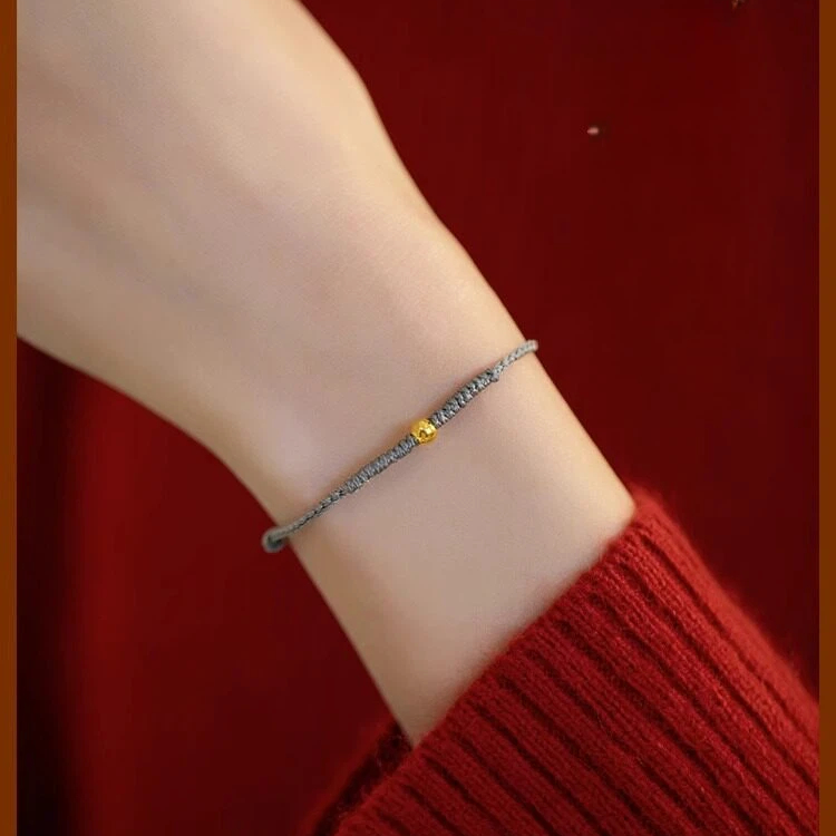 Gold Peace Woven Red String Bracelet, Zodiac Year Gift