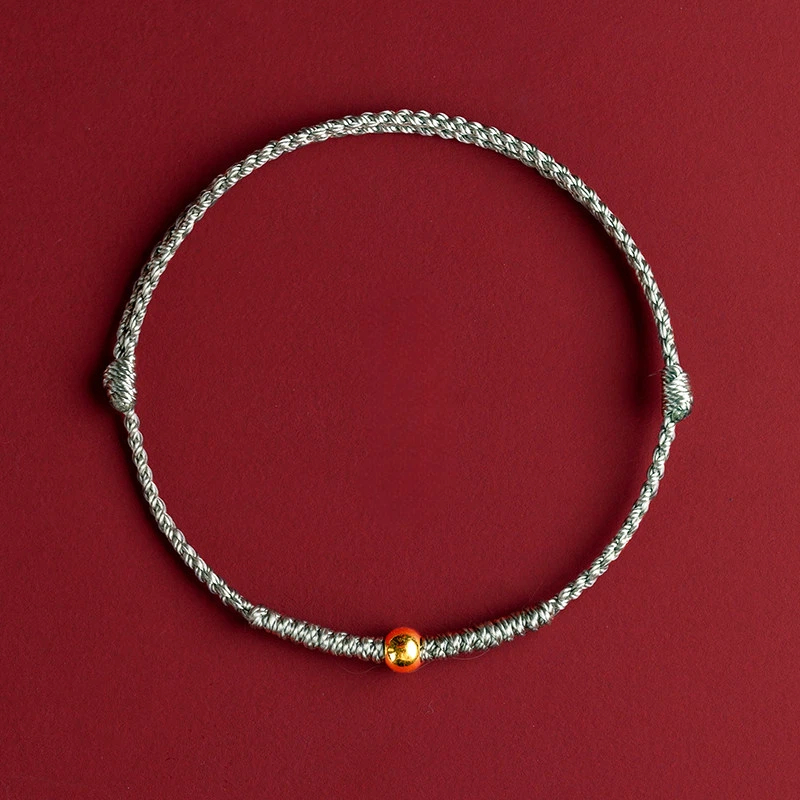 Gold Peace Woven Red String Bracelet, Zodiac Year Gift