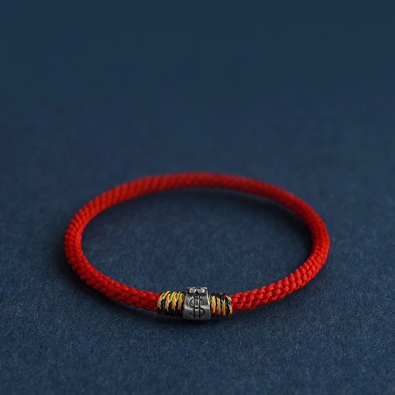 Wealth‑Attracting Sterling Silver Money Bag Red String Bracelet, Lucky Gift for Men & Women
