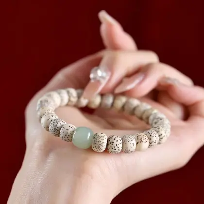 Xingyue Bodhi Sandalwood Bracelet, Hetian Jade Lucky Bead Holiday Gift