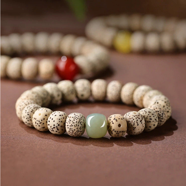 Xingyue Bodhi Sandalwood Bracelet, Hetian Jade Lucky Bead Holiday Gift