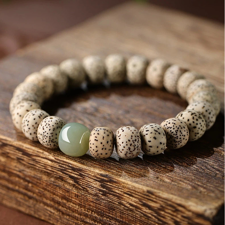 Xingyue Bodhi Sandalwood Bracelet, Hetian Jade Lucky Bead Holiday Gift