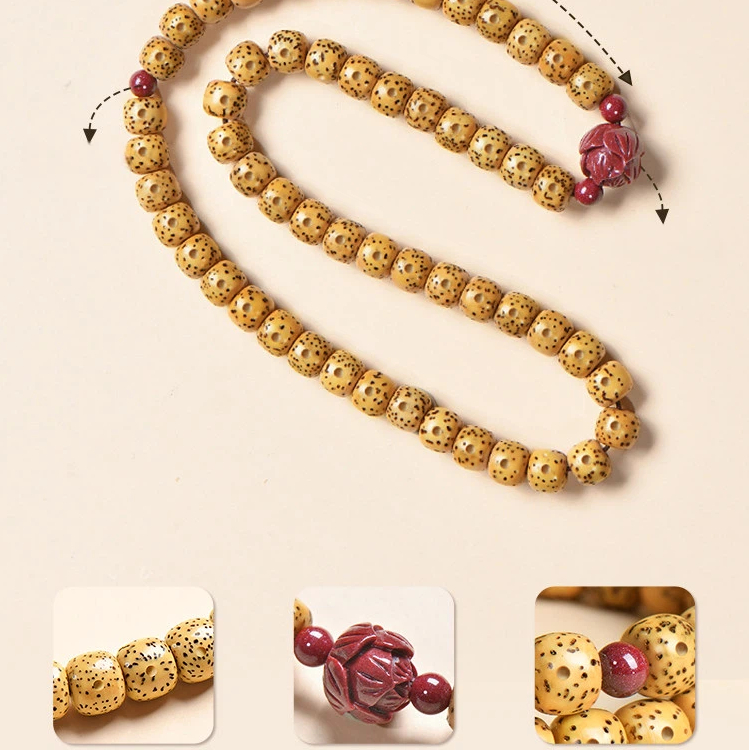 Xingyue Bodhi Double-Row Bracelet for Women, Natural Bodhi Calming Lotus Bracelet, Zodiac Year Gift