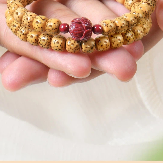 Xingyue Bodhi Double-Row Bracelet for Women, Natural Bodhi Calming Lotus Bracelet, Zodiac Year Gift