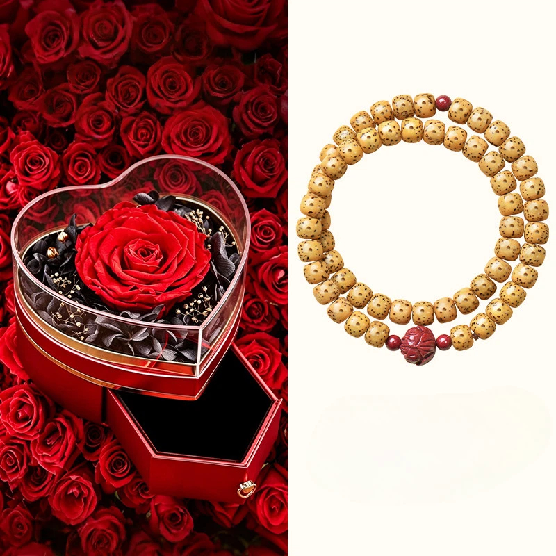 Xingyue Bodhi Double-Row Bracelet for Women, Natural Bodhi Calming Lotus Bracelet, Zodiac Year Gift