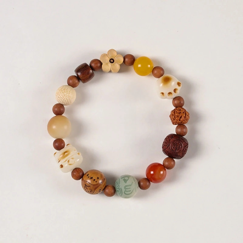 Fortune Eighteen Seeds Duobao Bodhi Charred Cat Paw Bracelet, Unisex Valentine Gift