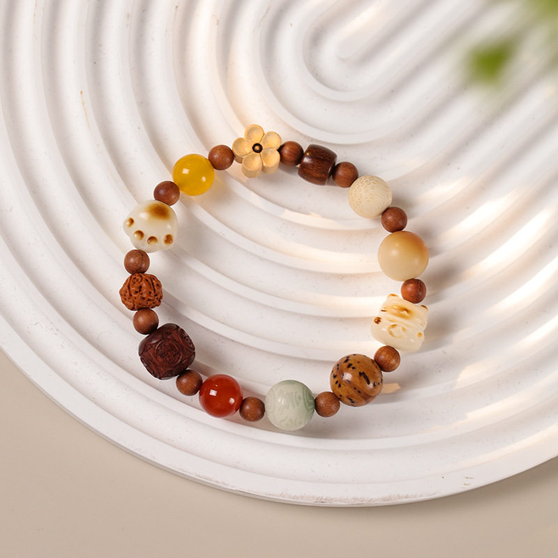Fortune Eighteen Seeds Duobao Bodhi Charred Cat Paw Bracelet, Unisex Valentine Gift