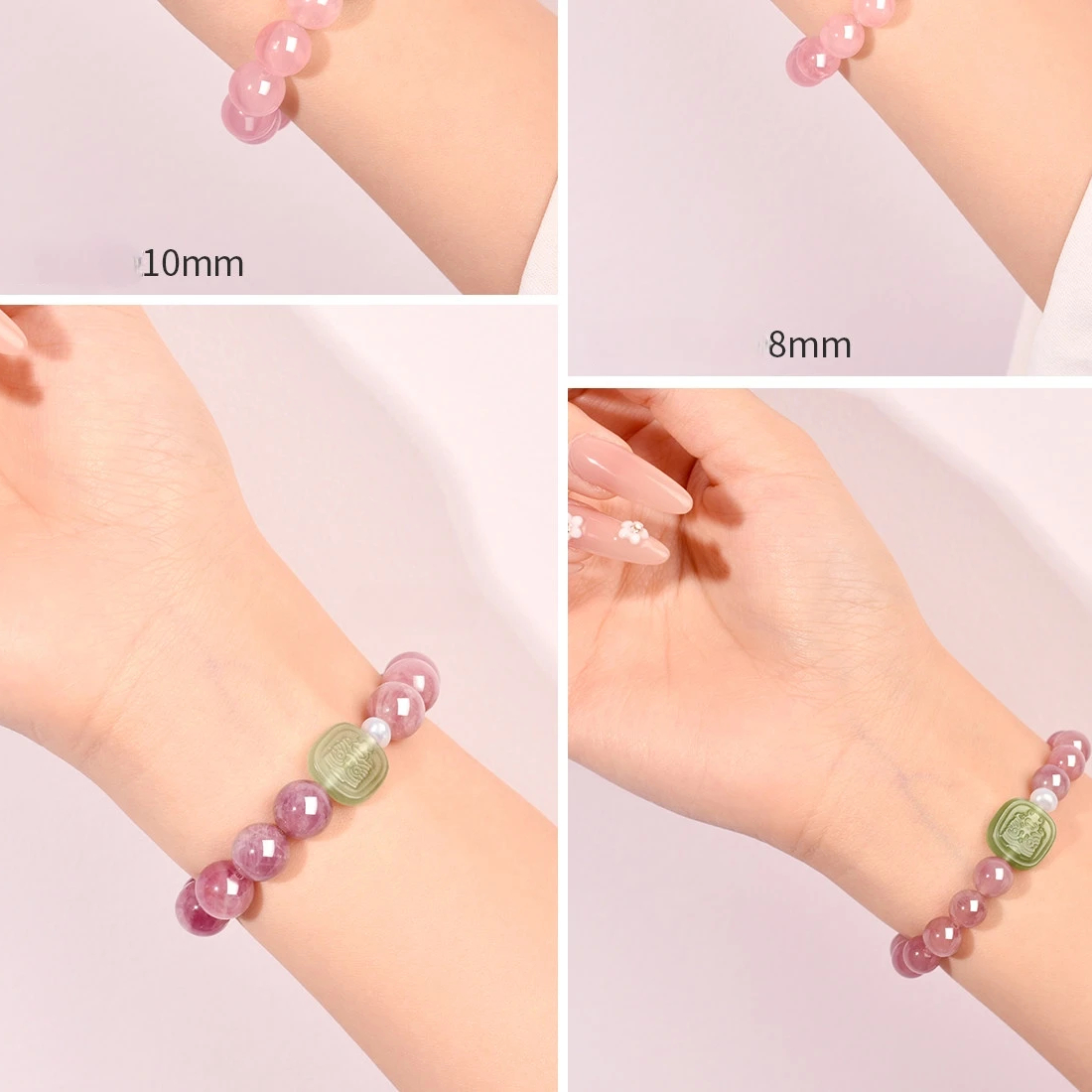Blessing & Abundance Hetian Jade Natural Rose Quartz Bracelet Valentine Gift