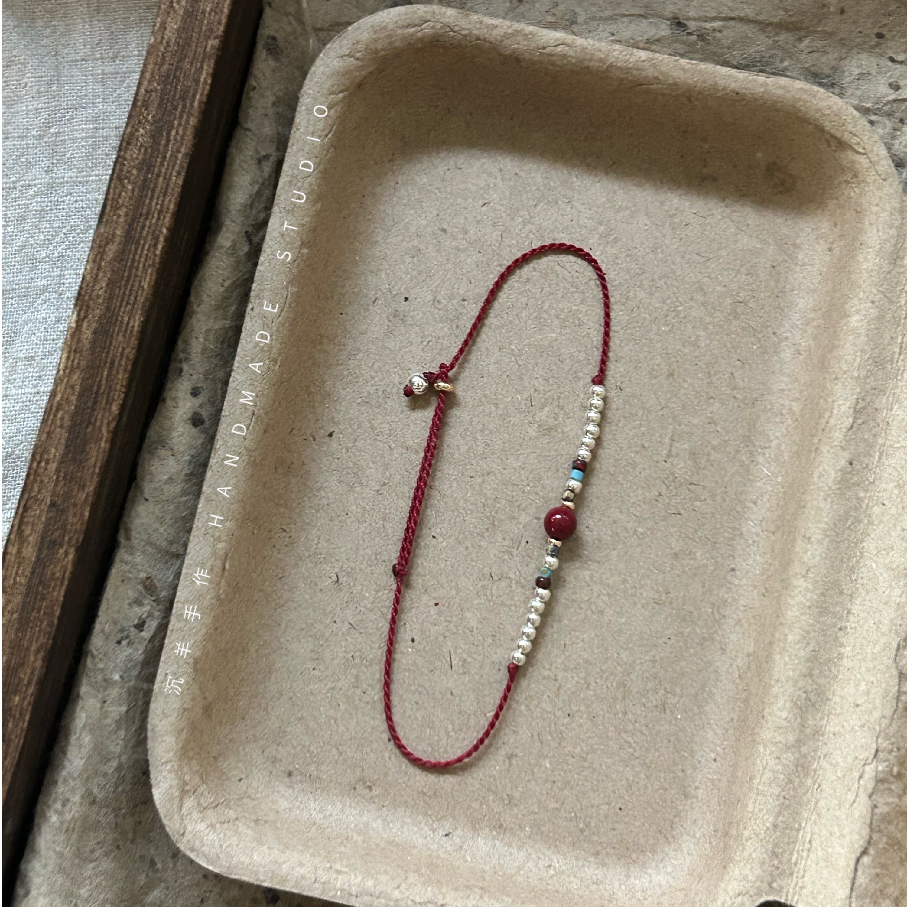Cinnabar Red String Bracelet S925 Silver Necklace Mother's Day Gift