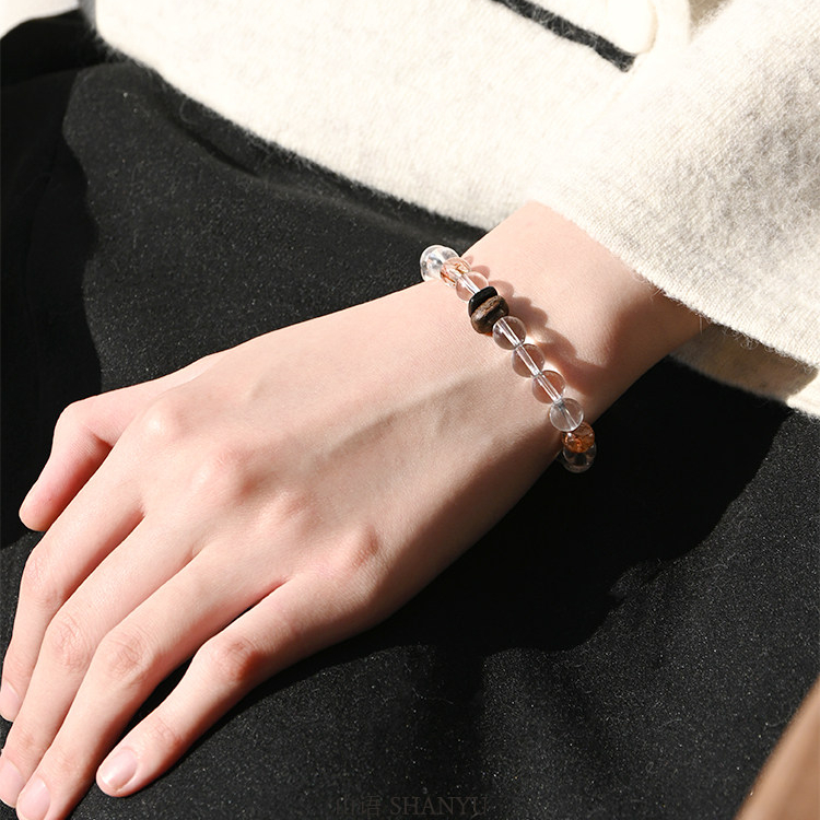 Natural Clear Quartz Bracelet, Calming For Women, Anniversary Gift