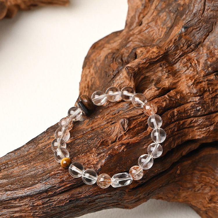 Natural Clear Quartz Bracelet, Calming For Women, Anniversary Gift