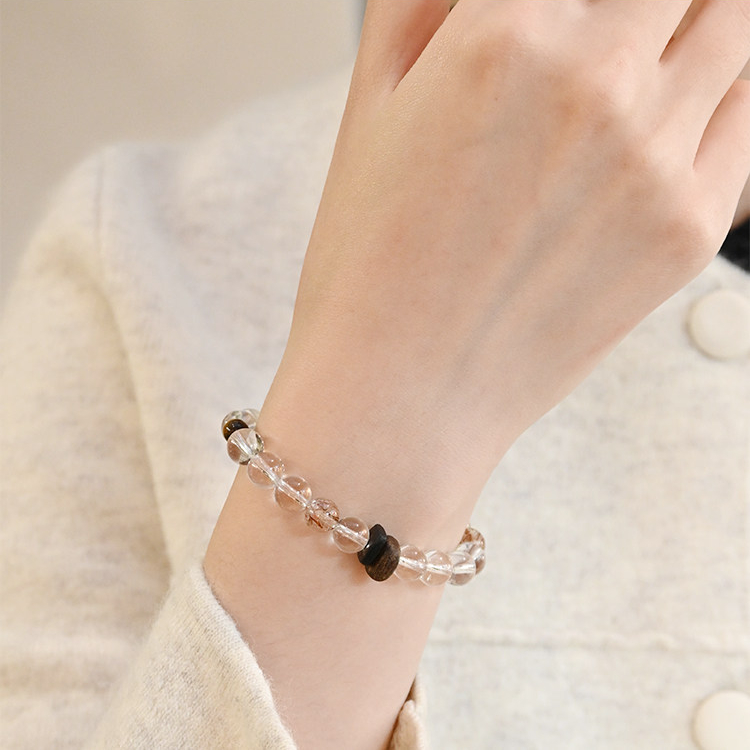 Natural Clear Quartz Bracelet, Calming For Women, Anniversary Gift