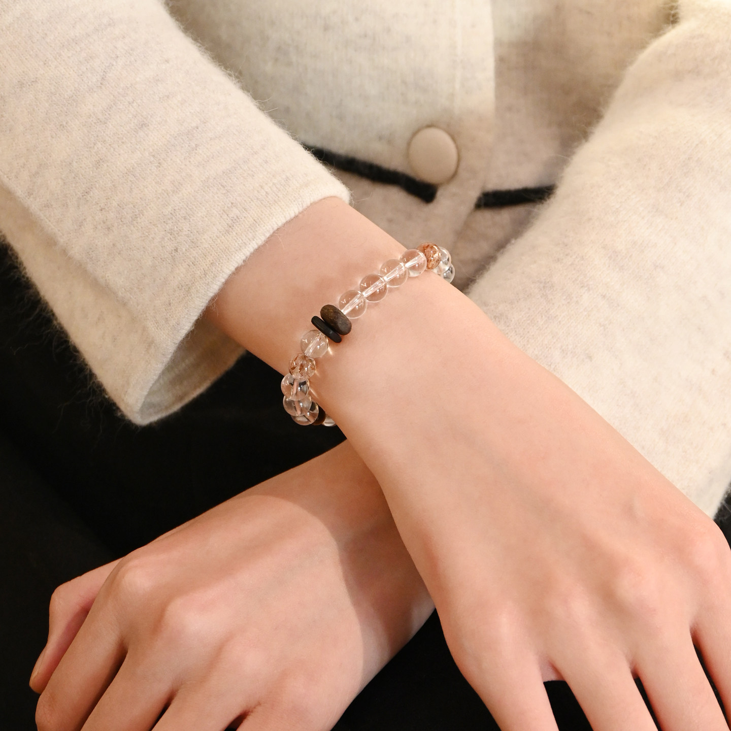 Natural Clear Quartz Bracelet, Calming For Women, Anniversary Gift