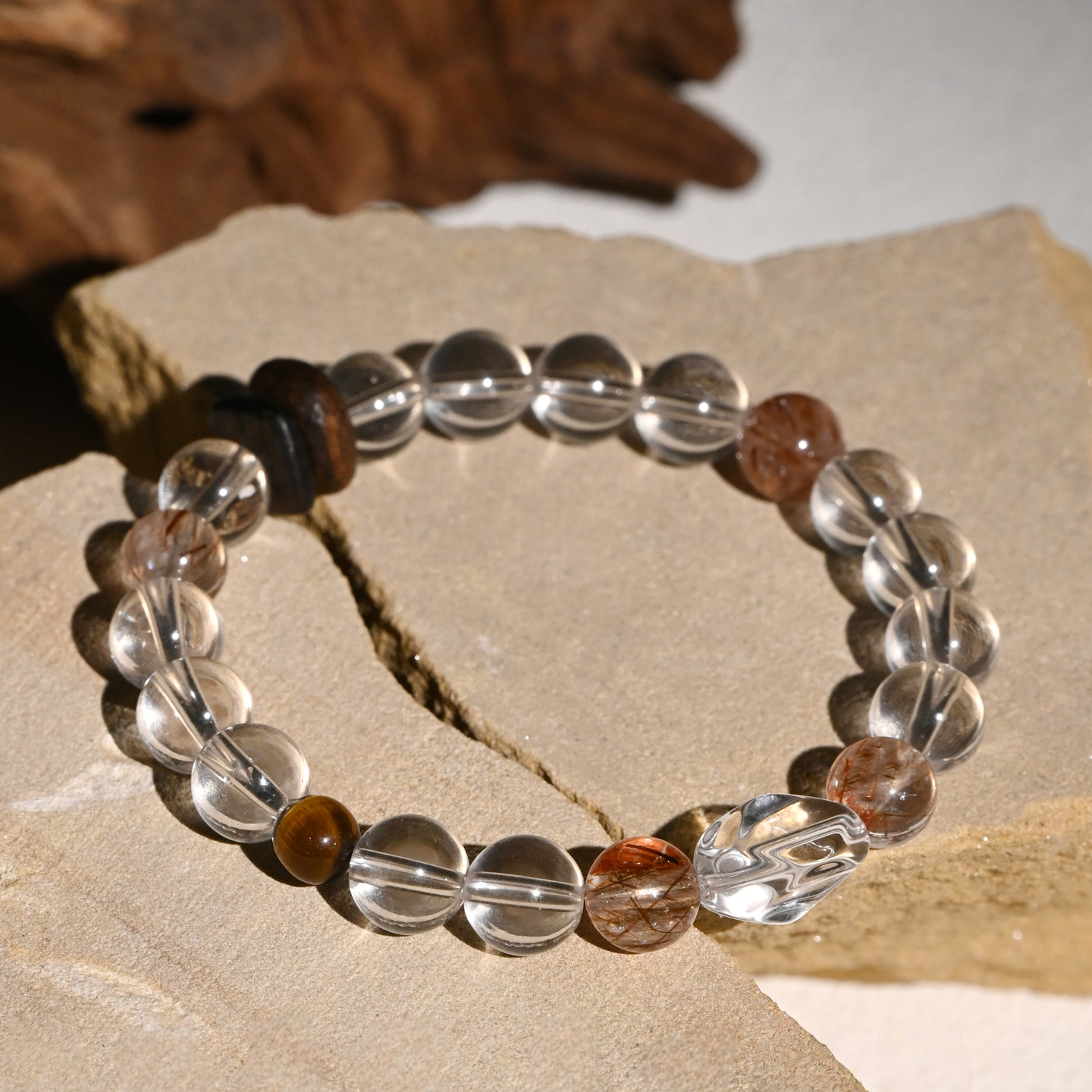Natural Clear Quartz Bracelet, Calming For Women, Anniversary Gift