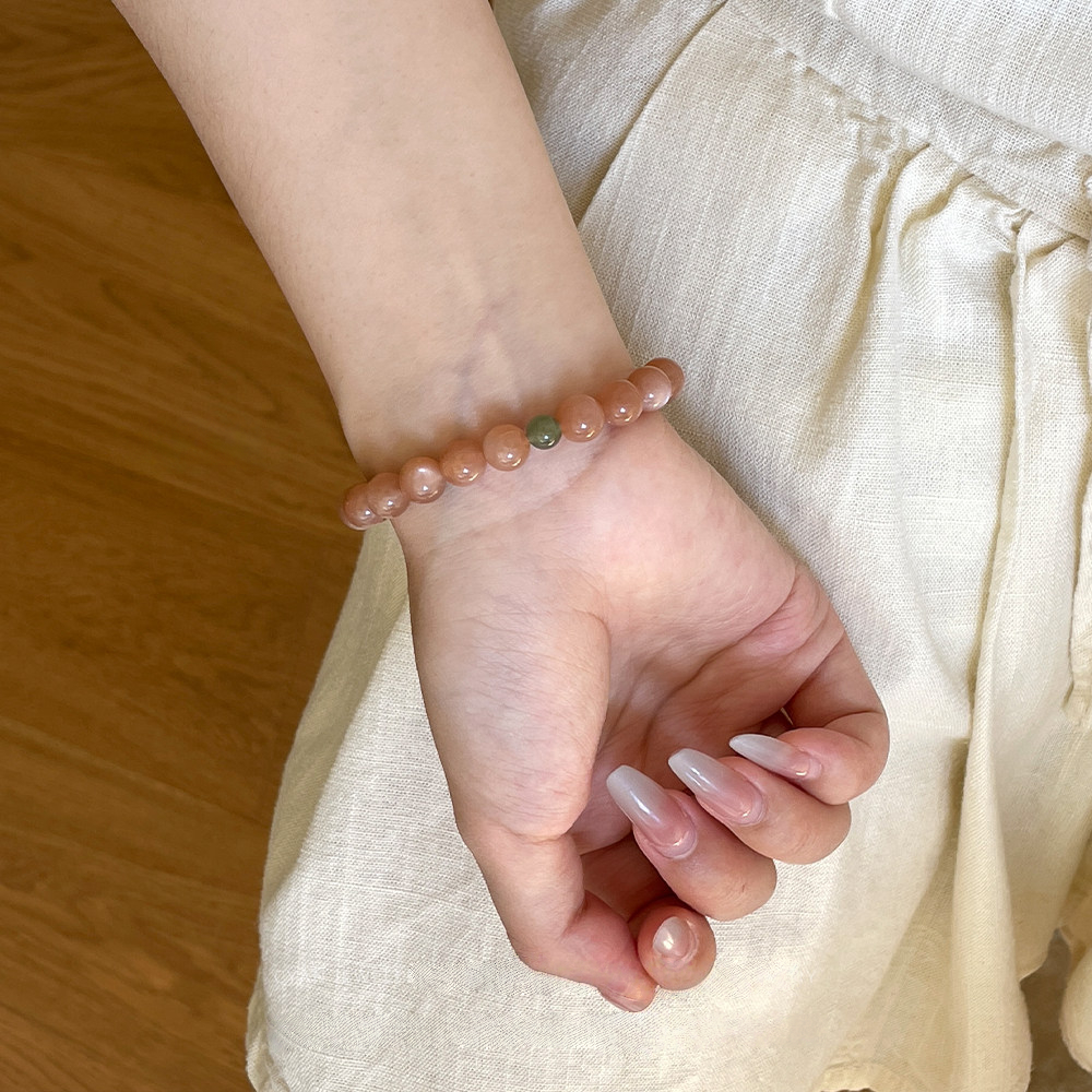 Natural Sunstone & Hetian Jade Bracelet, Classic Skin-Brightening Holiday Gift