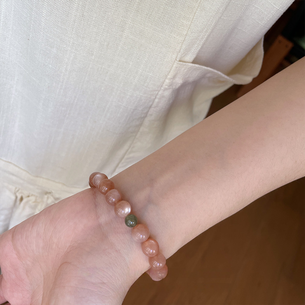 Natural Sunstone & Hetian Jade Bracelet, Classic Skin-Brightening Holiday Gift