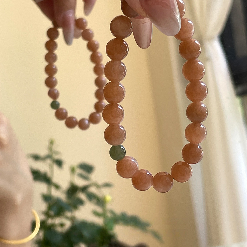 Natural Sunstone & Hetian Jade Bracelet, Classic Skin-Brightening Holiday Gift