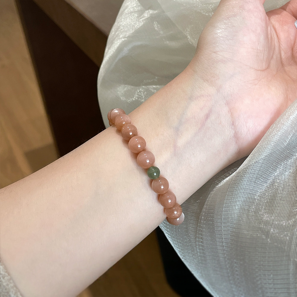Natural Sunstone & Hetian Jade Bracelet, Classic Skin-Brightening Holiday Gift