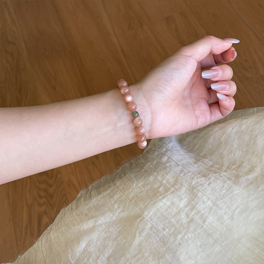Natural Sunstone & Hetian Jade Bracelet, Classic Skin-Brightening Holiday Gift