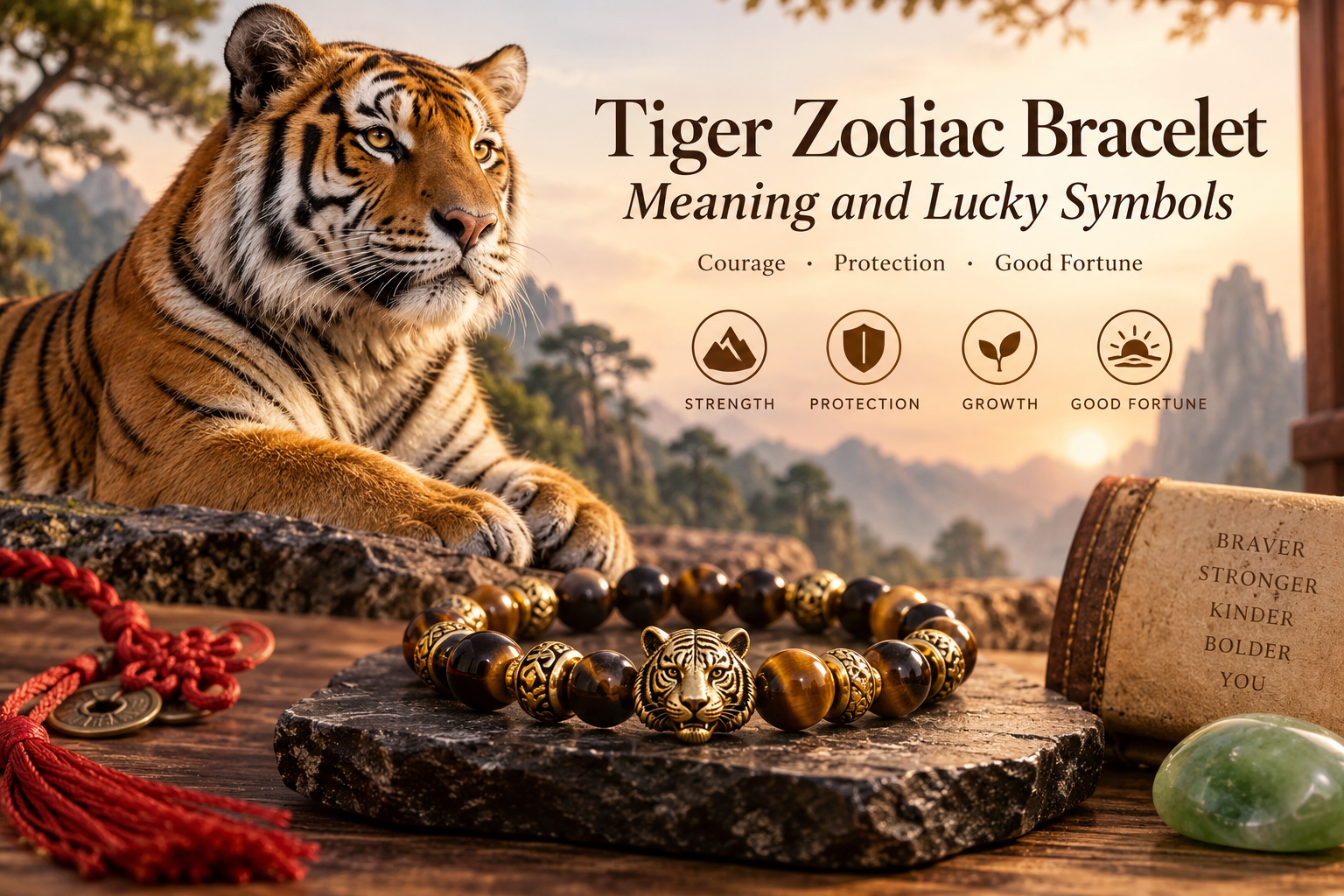 Tiger Zodiac Bracelet Meaning and Lucky Symbols: A Guide to Courage, Strength, and Protection