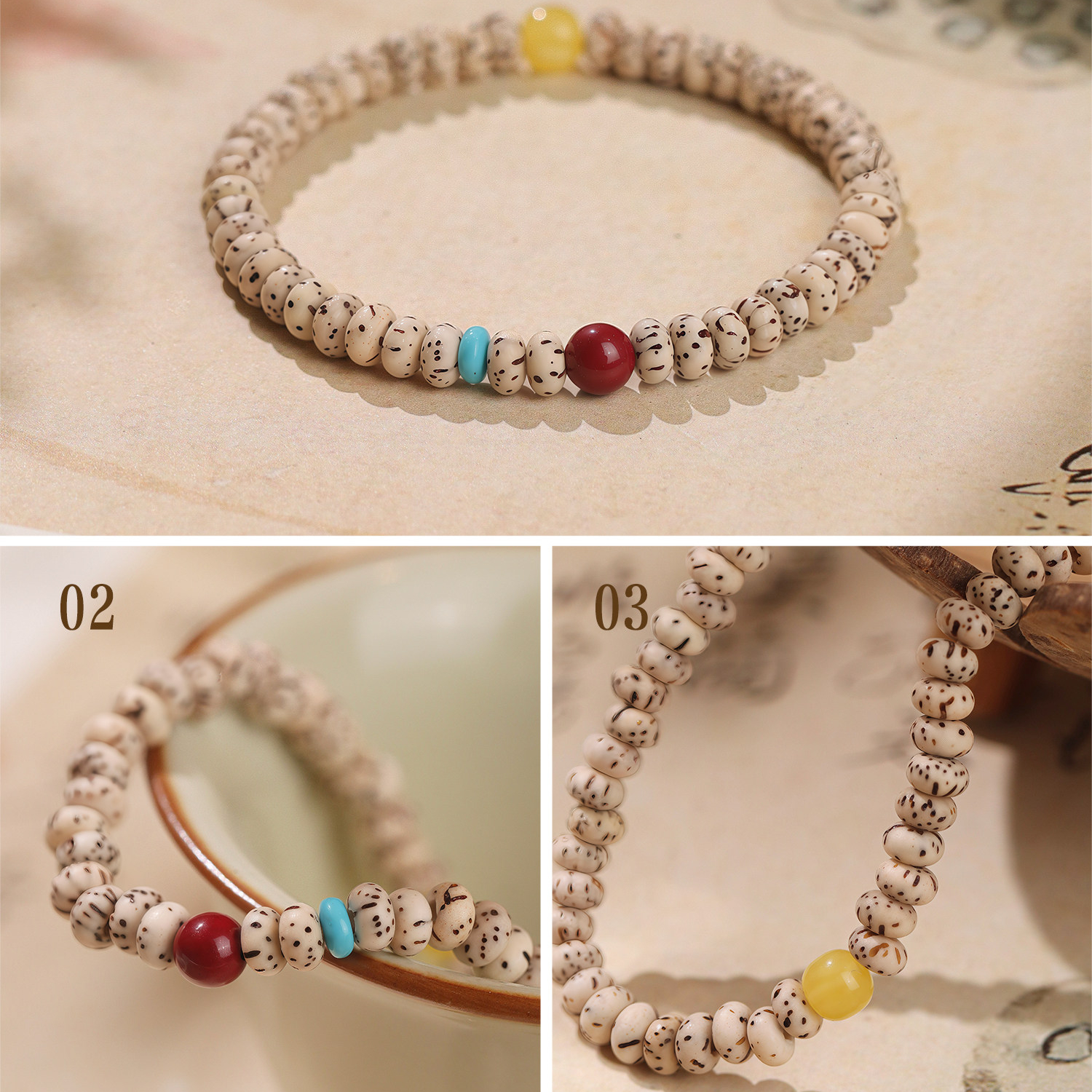Premium Xingyue Bodhi Cinnabar Turquoise Beaded Bracelet Gift