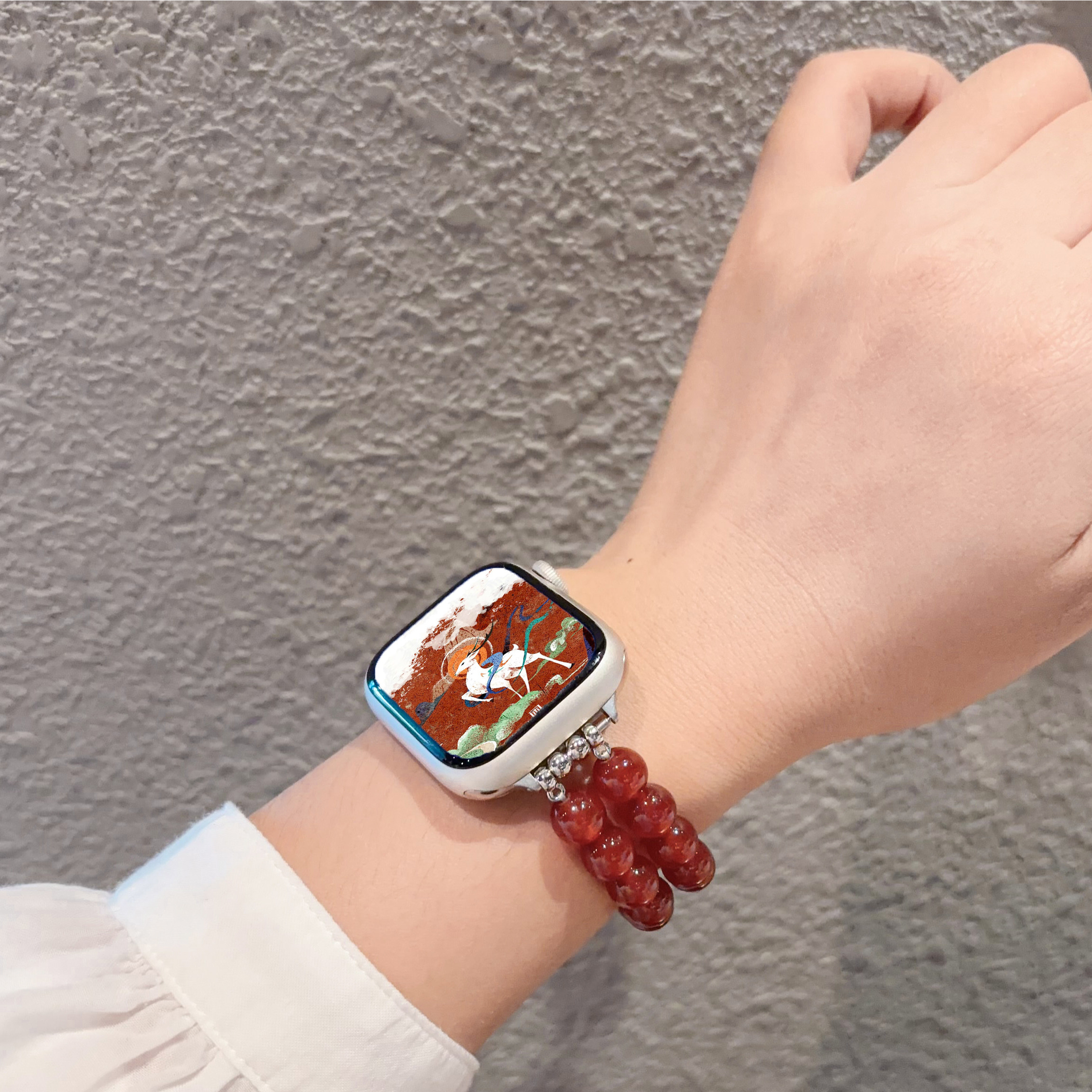 Natural Agate iWatch Strap, Zodiac Year Birthday Gift